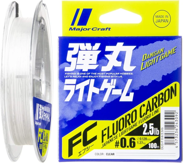 Major Craft Dangan FC Shock Leader DLG PE 0.6 0.128mm 2.5Lb/1.27kg 100mt ürün görseli 1