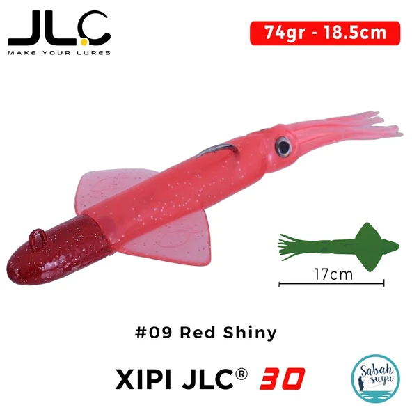 JLC Xipi 30 Set 74gr 18.5cm #09 Red Shiny Silikon Kalamar ürün görseli 1