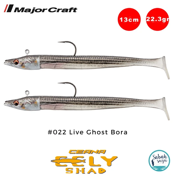Major Craft Ceana Eely Shad CESL-130 13cm 22.3gr Silikon Balık #022 Live Ghost Bora ürün görseli 1