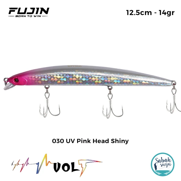 Fujin Volt VL125S 12.5cm 14gr Maket Balık 030 UV Pink Head Shiny ürün görseli 1
