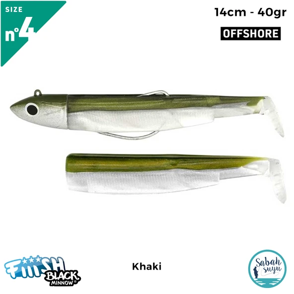 Fiiish Black Minnow BM140/4 BM199 Combo Offshore 14cm 40gr Khaki ürün görseli 1