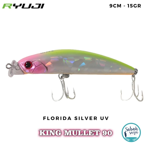 Ryuji King Mullet 90F 9cm 15gr Florida Silver UV ürün görseli 1