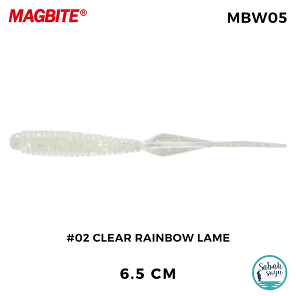 Magbite Booty Shake 6.5cm #02 Clear Rainbow Lame Kokulu Silikon Yem (8 Adet) ürün görseli 1