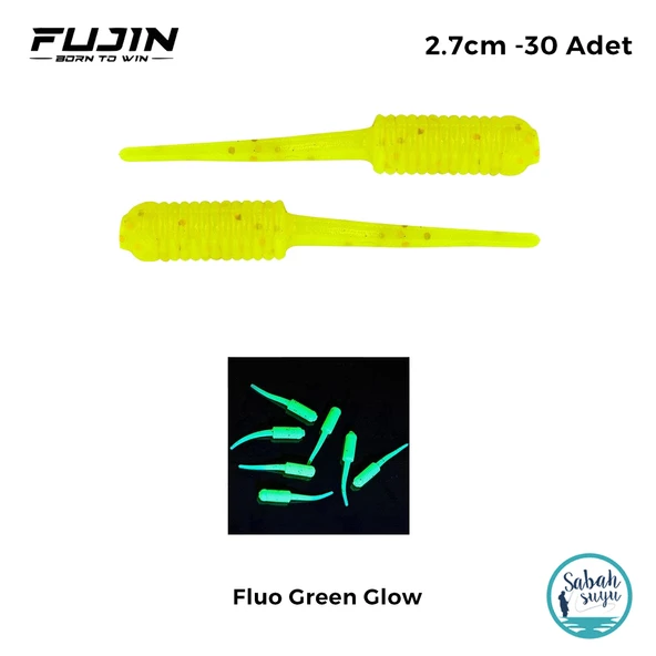 Fujin Baby Fry LRF Silikon 2.7 cm Fluo Green Glow (30 Adet) ürün görseli 1