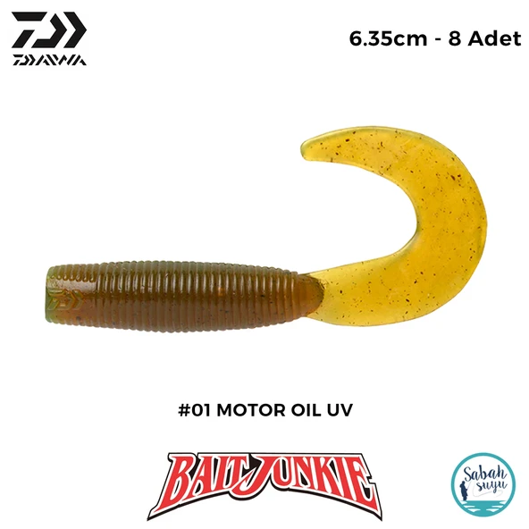 Daiwa Bait Junkie Grub 6.35cm #01 Motor Oil UV (8 Adet) ürün görseli 1