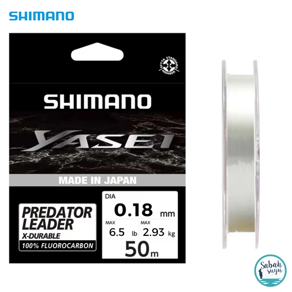 Shimano Yasei Predator Fluorocarbon Şok Lider Misina 0.18mm 2.93kg 50mt. ürün görseli 1