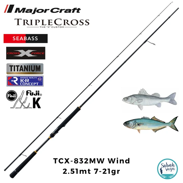 Major Craft Triple Cross TCX-832MW Wind 2.51mt 7-21gr (2P) Spin Kamış ürün görseli 1