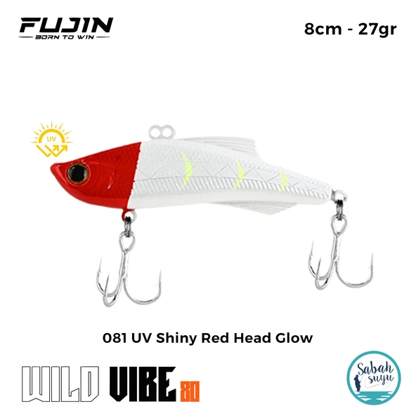 Fujin Wild Vibe 8cm 27gr Vibrasyon Suni Yem 081 UV Shiny Red Head Glow ürün görseli 1