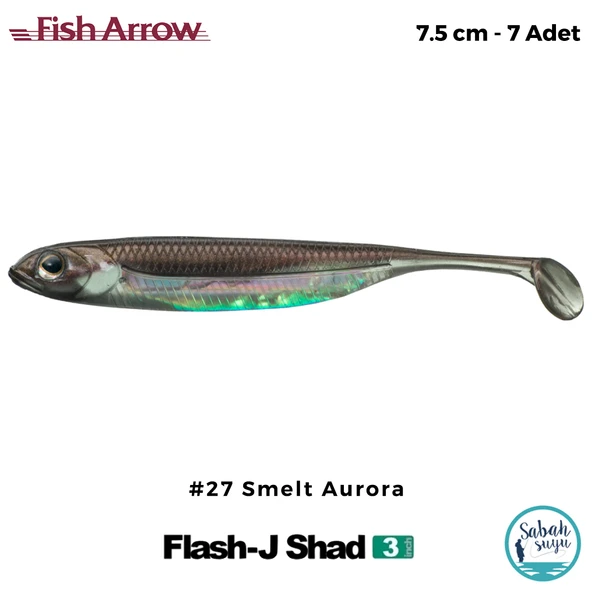 Fish Arrow Flash J Shad 7.5cm (3'') #27 Smelt Aurora Silikon Balık (7 Adet) ürün görseli 1
