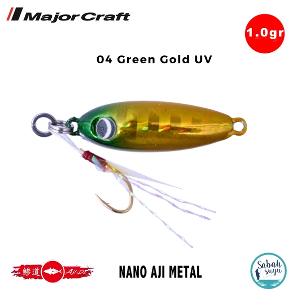 Major Craft Nano Aji Metal 1.0gr 12mm #04 Green Gold UV ürün görseli 1