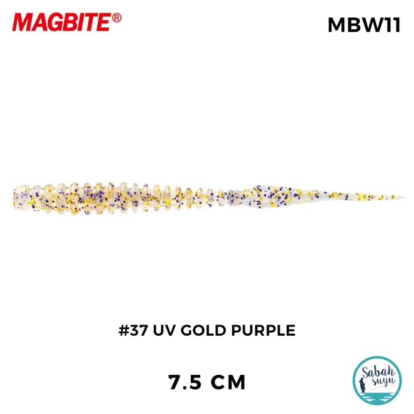 Magbite Tai Rubber Booty Boost 7.5cm #37 UV Gold Purple Kokulu Silikon Yem (6 Adet) ürün görseli 1