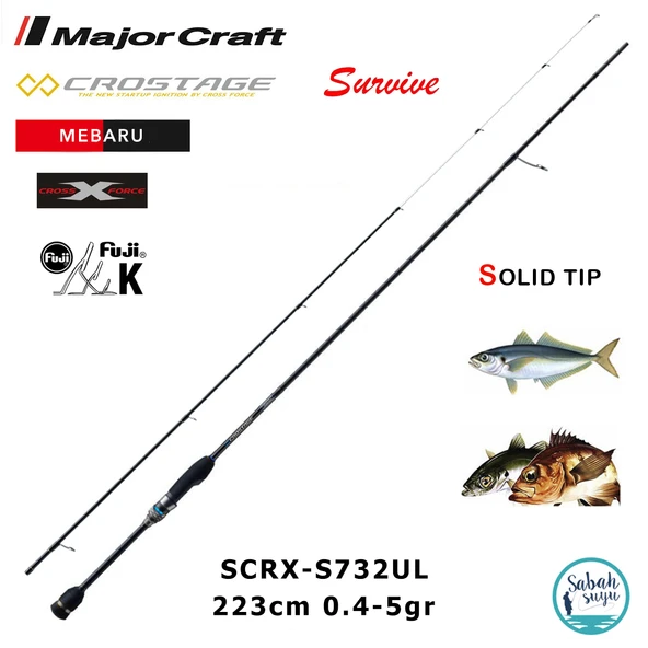 Major Craft Crostage Survive SCRX-S732UL Mebaru Solid 2.23mt 0.4-5gr (2P) LRF Kamış ürün görseli 1