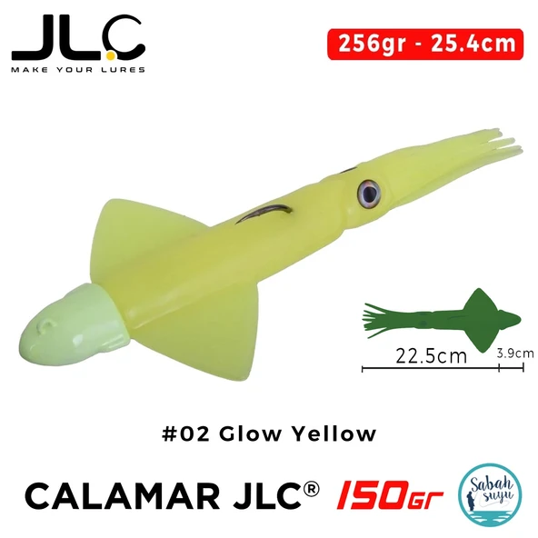JLC Calamar 150 Set 26.4cm 256gr #02 Glow Yellow Silikon Kalamar ürün görseli 1