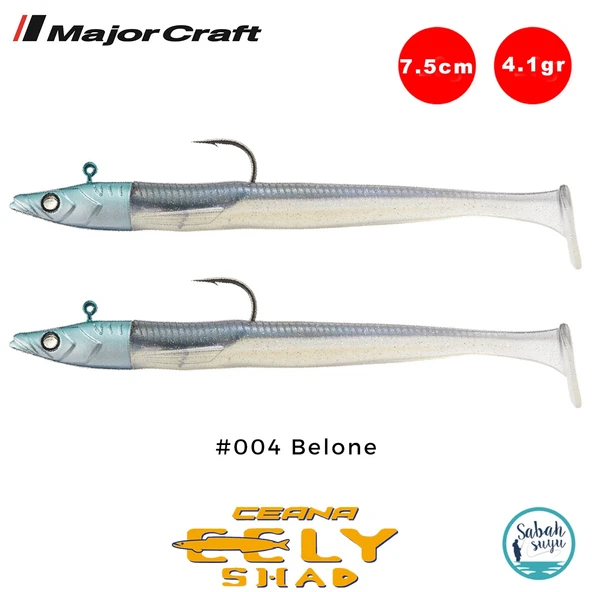 Major Craft Ceana Eely Shad CES-75 7.5cm 4.1gr Silikon Balık #004 Belone ürün görseli 1