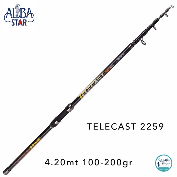 Albastar 2259 Telecast 4.20mt 100-200gr Teleskopik Surf Kamış ürün görseli 1