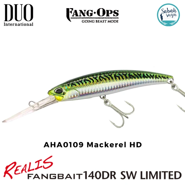 Duo Realis Fang Bait 140DR SW AHA0109 Mackarel HD ürün görseli 1