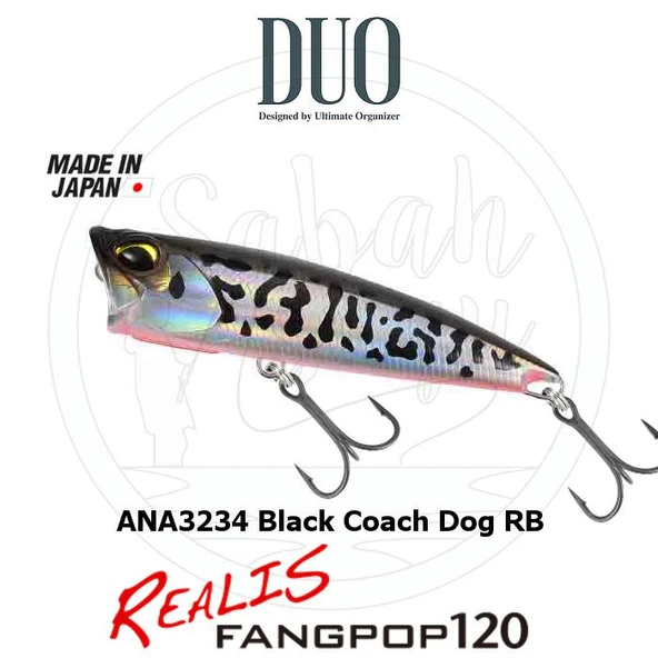 Duo Realis Fang Pop 120 Popper Sahte Yem ANA3234 Black Coach Dog RB ürün görseli 1