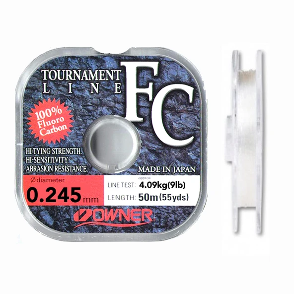 Owner Tournament Fluorocarbon Misina 0.245mm 4.09kg 50mt. ürün görseli 1