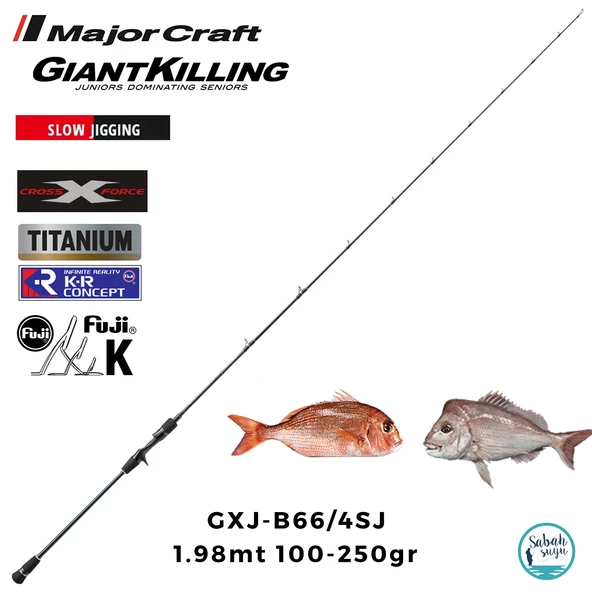 Major Craft Giant Killing GXJ-B66/4SJ 1.98mt 100-250gr (1P) Tetikli Slow Jigging Kamış ürün görseli 1