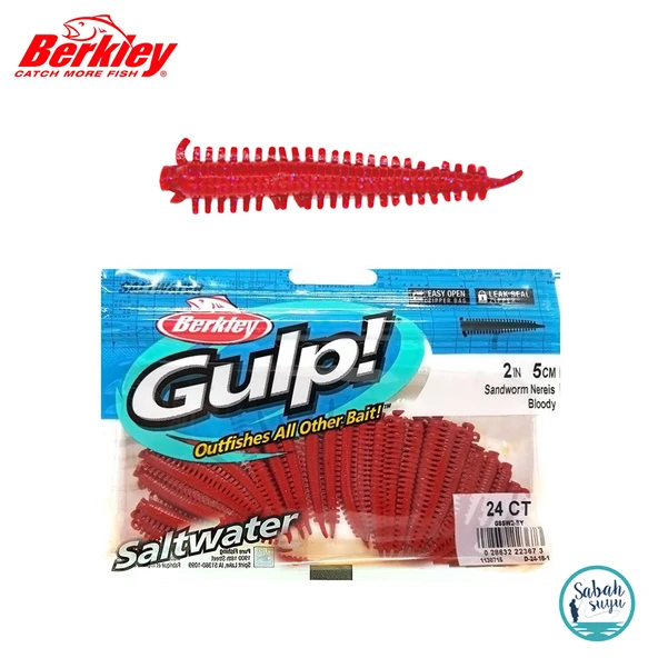 Berkley Gulp Nereis Sandworm Kokulu Silikon Kurt 5cm (24Ad) Bloody ürün görseli 1