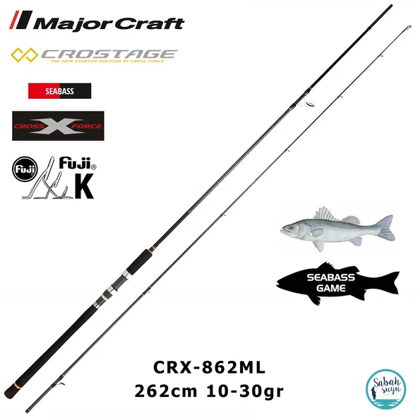 Major Craft Crostage CRX-862ML Seabass 262cm 10-30gr (2P) Spin Kamış ürün görseli 1