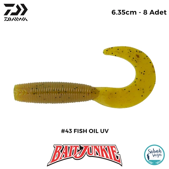 Daiwa Bait Junkie Grub 6.35cm #43 Fish Oil UV (8 Adet) ürün görseli 1