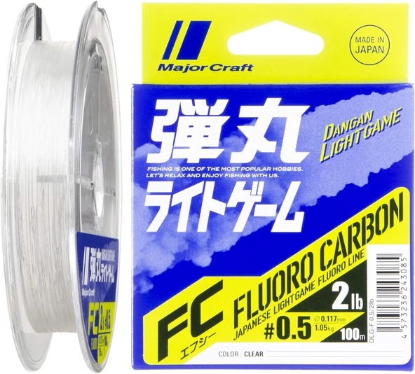 Major Craft Dangan FC Shock Leader DLG PE 0.5 0.117mm 2Lb/1.05kg 100mt ürün görseli 1