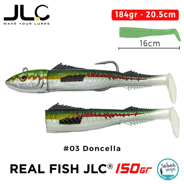 JLC Real Fish 150 Combo Set 184gr 20.5cm #03 Doncella (2+1) Silikon Balık ürün görseli 1