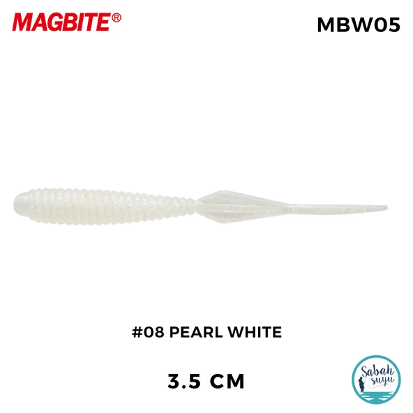 Magbite Booty Shake 3.5cm #08 Pearl White Kokulu Silikon Yem (8 Adet) ürün görseli 1
