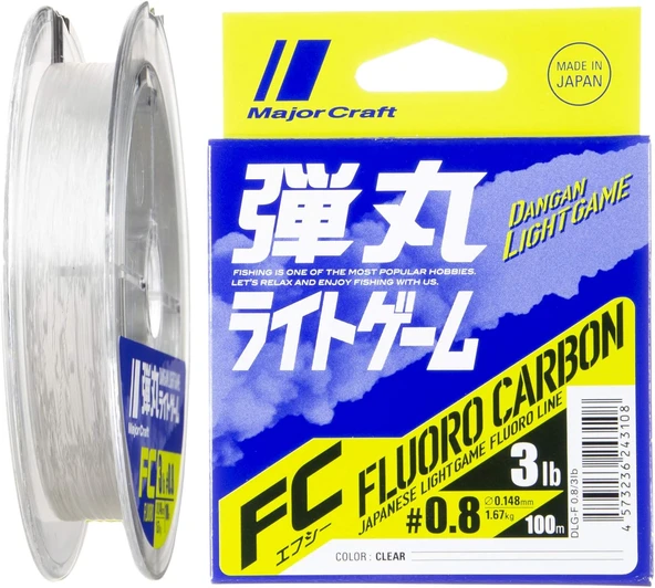 Major Craft Dangan FC Shock Leader DLG PE 0.8 0.148mm 3.0Lb/1.67kg 100mt ürün görseli 1