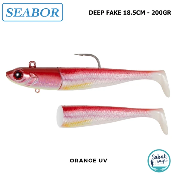 Seabor Deep Fake Silikon Balık 200gr 18.5cm Combo (2+1) Orange UV ürün görseli 1