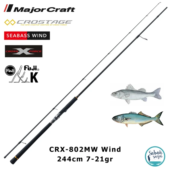 Major Craft Crostage CRX-802MW Wind 244cm 7-21gr (2P) Spin Kamış ürün görseli 1