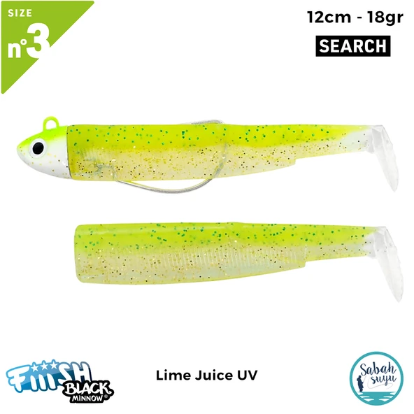 Fiiish Black Minnow BM120/3 BM1607 Combo Search 12cm 18gr Lime Juice UV ürün görseli 1
