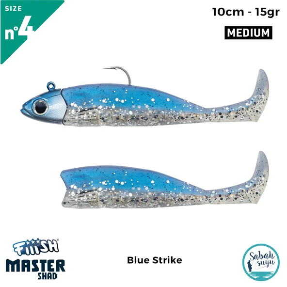 Fiiish Master Shad MS100/4 MS4550 Combo Medium 10cm 15gr Blue Strike ürün görseli 1