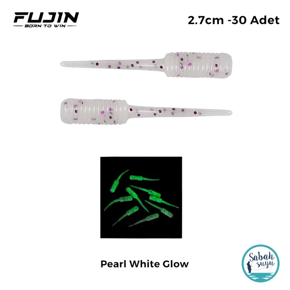Fujin Baby Fry LRF Silikon 2.7 cm Pearl White Glow (30 Adet) ürün görseli 1