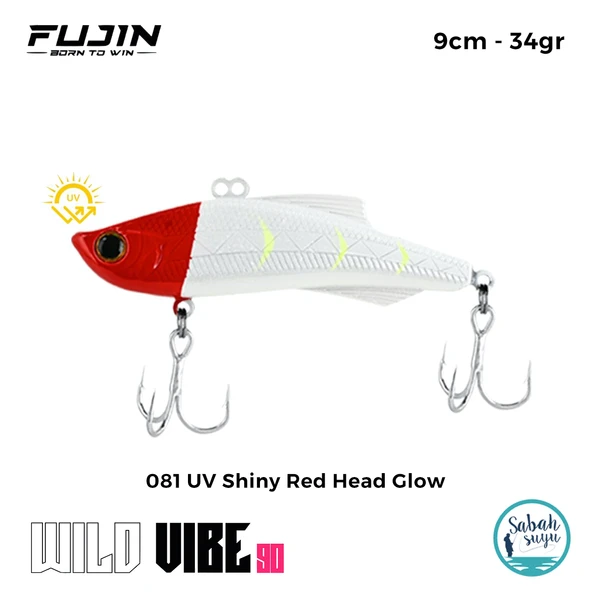 Fujin Wild Vibe 9cm 34gr Vibrasyon Suni Yem 081 UV Shiny Red Head Glow ürün görseli 1