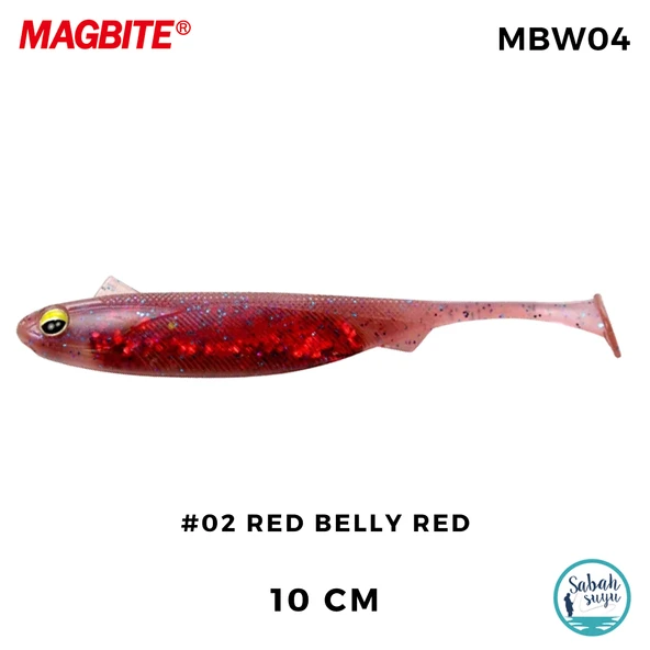 Magbite Snatch Bite Shad 10cm #02 Red Belly Red Silikon Balık (5 Adet) ürün görseli 1