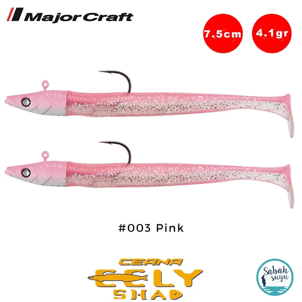 Major Craft Ceana Eely Shad CES-75 7.5cm 4.1gr Silikon Balık #003 Pink ürün görseli 1