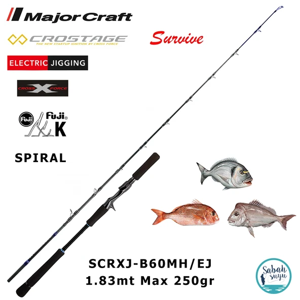 Major Craft Crostage Survive SCRXJ-B60MH/EJ 1.83mt Max 250gr (S2P) Tetikli Jigging Kamış ürün görseli 1