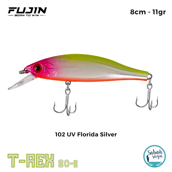 Fujin T-Rex 80S 8cm 11gr Maket Balık 102 UV Florida Silver ürün görseli 1