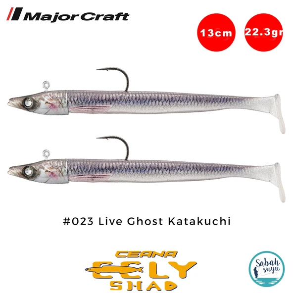 Major Craft Ceana Eely Shad CESL-130 13cm 22.3gr Silikon Balık #023 Live Ghost Katakuchi ürün görseli 1