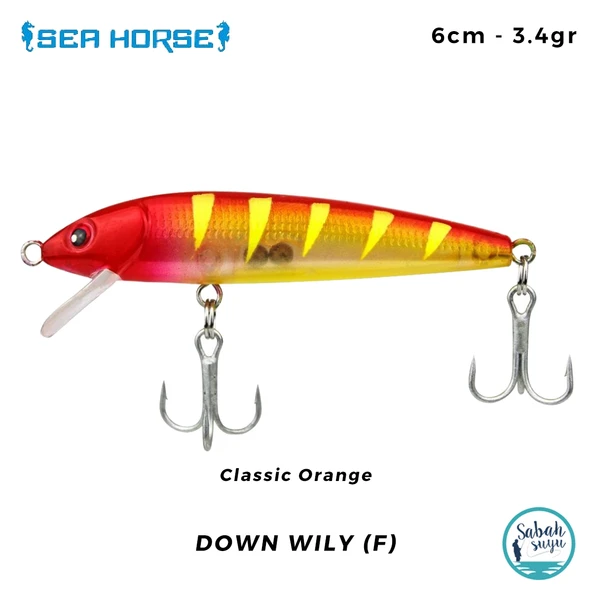 Sea Horse Down Wily (F) 6cm 3.4gr Classic Orange ürün görseli 1
