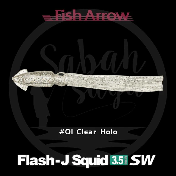 Fish Arrow Flash J Squid 9cm SW #01 Clear Holo Silikon Kalamar (5 Adet) ürün görseli 1