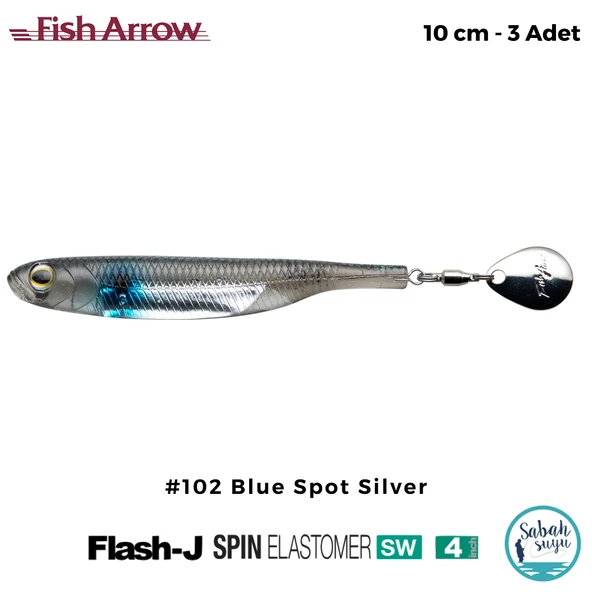 Fish Arrow Flash J Spin Elastomer SW 10cm (4'') #102 Blue Spot Silver Silikon Balık (3 Adet) ürün görseli 1