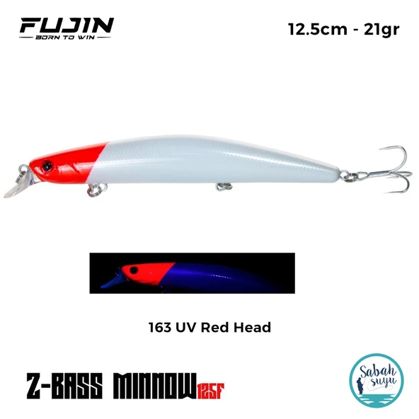 Fujin Z-Bass Minnow 125F 12.5cm 21gr #163 UV Red Head Maket Balık ürün görseli 1