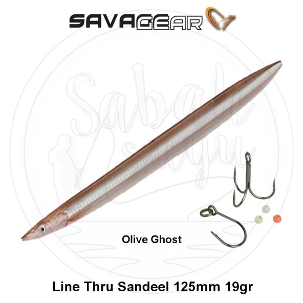 Savage Gear 3D Line Thru Sandeel 125mm 19g 03 Olive Ghost ürün görseli 1