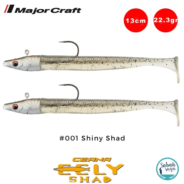 Major Craft Ceana Eely Shad CES-130 13cm 22.3gr Silikon Balık #001 Shiny Shad ürün görseli 1
