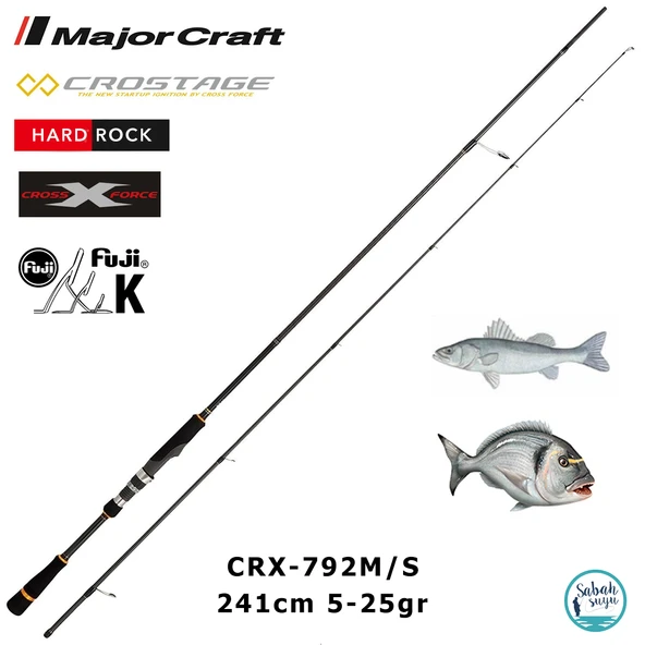 Major Craft Crostage CRX-792M/S Hard Rock 241cm 5-25gr (2P) Spin Kamış ürün görseli 1
