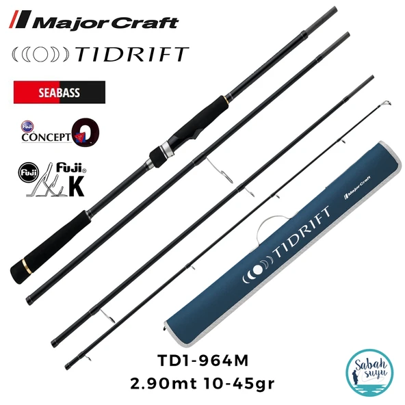 Major Craft Tidrift 1G TD1-964M Seabass 2.90mt 10-45gr (4P) Seyahat Spin Kamış ürün görseli 1