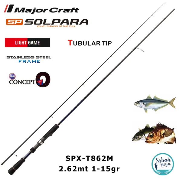 Major Craft Solpara SPX-T862M Tubular 262cm 1-15gr (2P) LRF Kamış ürün görseli 1